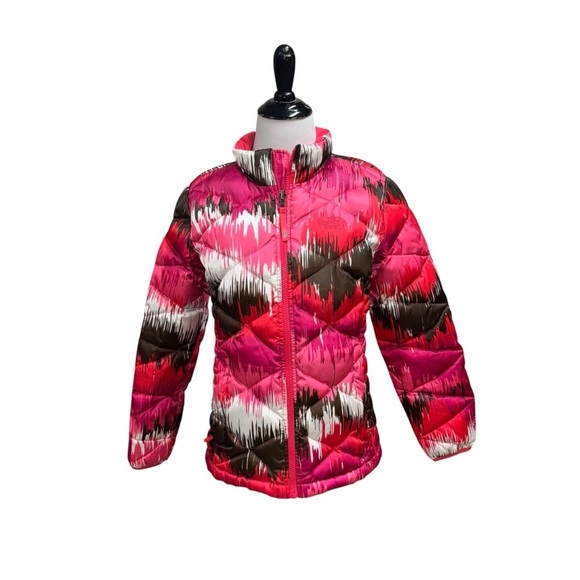 The North Face Girl's L Large (14-16) Quilted Puffer Jacket Down Filled Full Zip